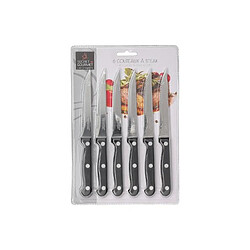 Acheter Secret De Gourmet Lot de 6 Couteaux de Table Steak 27cm Noir
