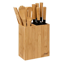 Five Simply Smart Bloc Couteaux & Ustensiles Blackbamboo 35cm Naturel
