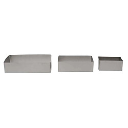 Paris Prix Lot de 3 Cadres à Pâtisserie Rectangulaires 20cm Argent