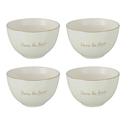 Paris Prix Lot de 4 Bols en Porcelaine Ilene 10cm Blanc