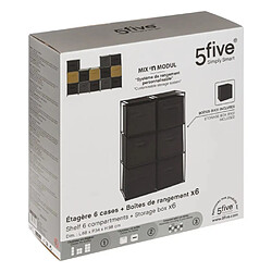 Acheter Five simply smart étagère et 6 boîtes - Noir