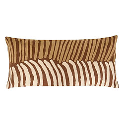 Atmosphera Coussin Déco Brodé Hary 35x75cm Marron