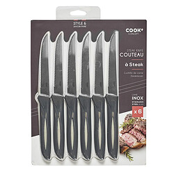 Paris Prix Lot de 6 Couteaux à Steak Inox 23cm Gris pas cher