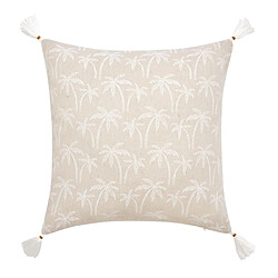 Paris Prix Coussin Déco à Pompons Saharis 45x45cm Beige