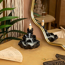 Atmosphera Fontaine à Encens Avec 10 Cônes Iloe 10cm Noir