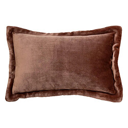 Atmosphera Coussin Déco Flanelle Cuddly 38x58cm Marron