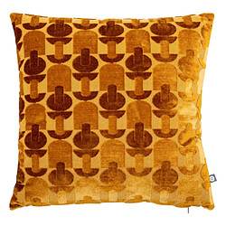 Atmosphera Coussin Jacquard en Velours Luna 40x40cm Ocre