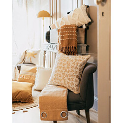 Paris Prix Coussin Déco Franges Janara 45x45cm Ocre pas cher