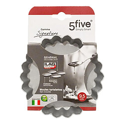 Five Simply Smart Lot de 4 Moules à Tartelettes Signature 12cm Noir