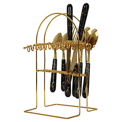 Paris Prix Ménagère 24 Pièces Avec Support Eclat 26cm Noir & Or