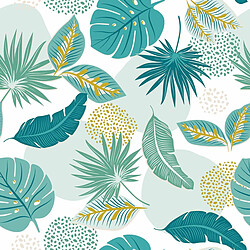 Paris Prix Nappe Toile Cirée Ronde Imprimé Plantania 160cm Bleu