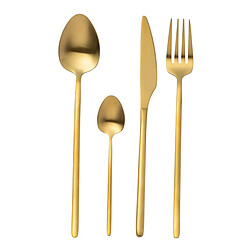 Paris Prix Ménagère 24 Pièces en Inox Irvin Mat 27cm Or