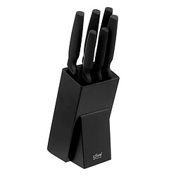Five Simply Smart Bloc 6 Couteaux Design Caractère 34cm Noir