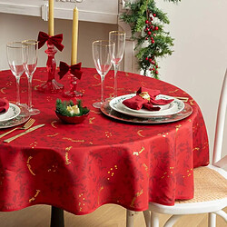 Avis Atmosphera Nappe Antitache Ronde Maison des Couleurs 180cm Rouge