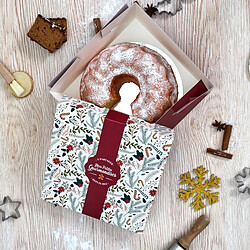Paris Prix Boîte à Gâteau Imprimée Noël 25cm Blanc & Rouge