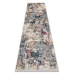 RUGSX Tapis, tapis de couloir moderne DISTIN 0123A rose poudre blanc - Abstraction, vintage, franges 80x200 cm