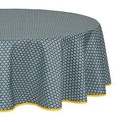 Atmosphera Nappe Antitache Imprimée Alya 180cm Bleu Foncé
