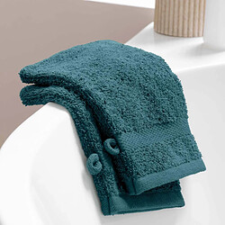 Douceur D'Interieur Lot de 2 Gants de Toilette Elegance 15x21cm Bleu pas cher