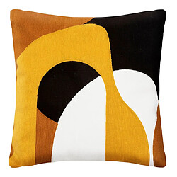 Atmosphera Coussin Déco Imprimé Hary 45x45cm Ocre