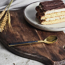 Paris Prix Lot de 4 Cuillères à Dessert en Inox Charlotte 15cm Noir & Or