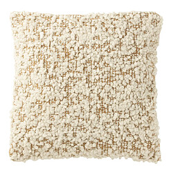 Paris Prix Coussin Bouclette Elvia 45x45cm Camel & Crème