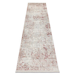 RUGSX Tapis, tapis de couloir moderne DISTIN 0828A rose poudre blanc - Abstraction, vintage, franges 80x300 cm