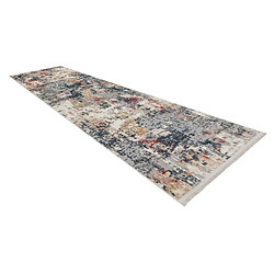 Acheter RUGSX Tapis, tapis de couloir moderne DISTIN 0123A rose poudre blanc - Abstraction, vintage, franges 80x200 cm