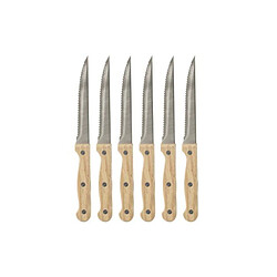 Secret De Gourmet Lot de 6 Couteaux à Steak Bois Dosa 21cm Naturel