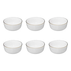 Secret De Gourmet Lot de 6 Bols en Porcelaine Sublima 15cm Blanc
