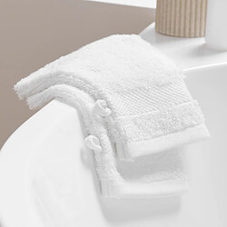 Douceur D'Interieur Lot de 2 Gants de Toilette Elegance 15x21cm Blanc pas cher