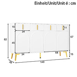 Blossom paris Buffet vaisselier 4 portes 4 tiroirs - Blanc pas cher