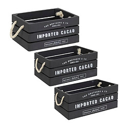 Atmosphera Lot de 3 cagettes de rangement - Gris