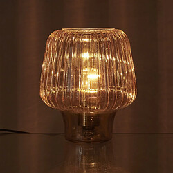 Avis Paris prix Lampe à poser verre fumé - Jaune