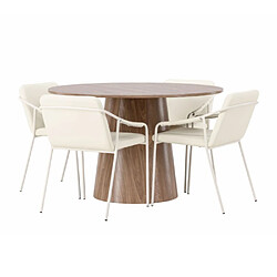 Paris prix ensemble table à manger + 4 chaises - Beige & naturel