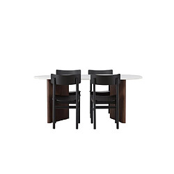 Paris prix ensemble table & 4 chaises - Gris clair & noir