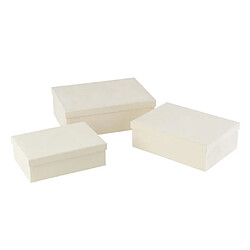 Paris prix lot de 3 boîtes de rangement - Blanc