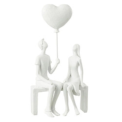 Paris Prix Statuette Déco Couple Assis Ballon 23cm Blanc