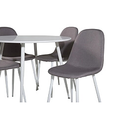 Paris prix Ensemble table + 4 chaises - Blanc et gris