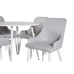 Paris prix Ensemble table & 4 chaises - Blanc et gris