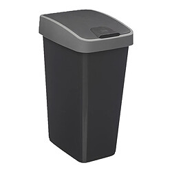 Five Simply Smart Poubelle de Cuisine 2 Ouvertures 25L Gris & Noir