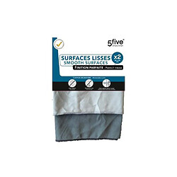 Five Simply Smart Lot de 2 Chiffons Surface Lisse 30x40cm Gris