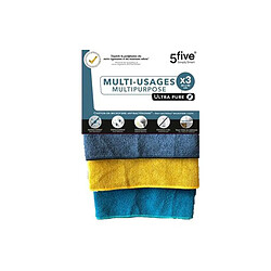 Five Simply Smart Lot de 3 Chiffons Ultra Pure 30x40cm Multicolore
