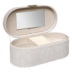 Atmosphera Boîte à Bijoux en Velours Enya 25cm Beige