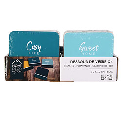 Paris Prix Lot de 4 Dessous de Verre Cosy Life 10cm Multicolore pas cher
