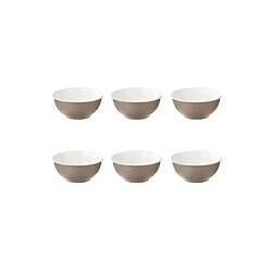 Secret De Gourmet Lot de 6 Bols en Porcelaine Nature 52cl Taupe 