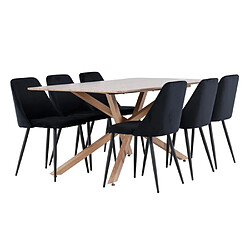 Paris prix Ensemble table + 6 chaises - Marron et noir