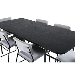 Avis Paris prix Ensemble table à manger 6 chaises - Gris et noir