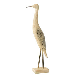 Paris Prix Statue Déco Oiseau en Bois Denny 62cm Naturel