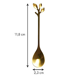 Paris Prix Lot de 4 Cuillères à Café Feuille 11cm Or