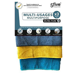 Five Simply Smart Lot de 3 Chiffons Ultra Pure 30x40cm Multicolore